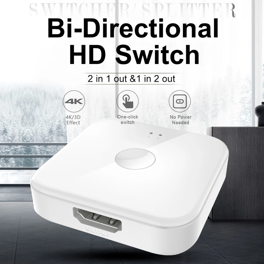 HDMI коммутатор переключатель 4K1080P 2 в 1 Переключатель адаптер сплиттер коробка