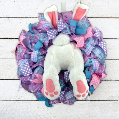 

Easter Thief Bunny Butt with Ears Cartoon Bunny Shape Cute Decoration Ornaments Festival Wedding Party Doors Window Decor Wreath