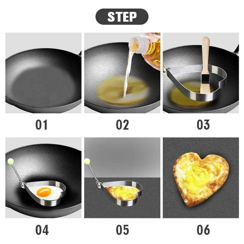 

5 Pcs Creative Stainless Steel Omelet Maker Fried Decoration Frying Egg Cooking Appliances Tools DIY Breakfast Pancake Mold