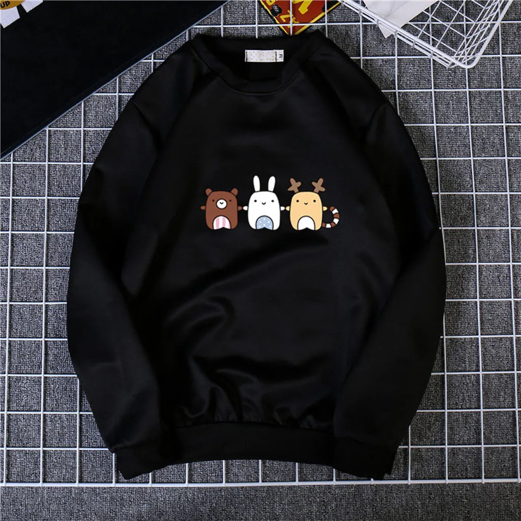 Женская модная блузка с мультяшным принтом женские корейские свободные топы