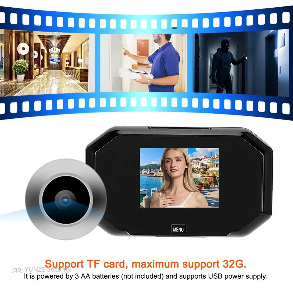 3 inch 720P Door Peephole Smart Digital Door Viewer HD Screen Display Doorbell Security Video Camera enlarge