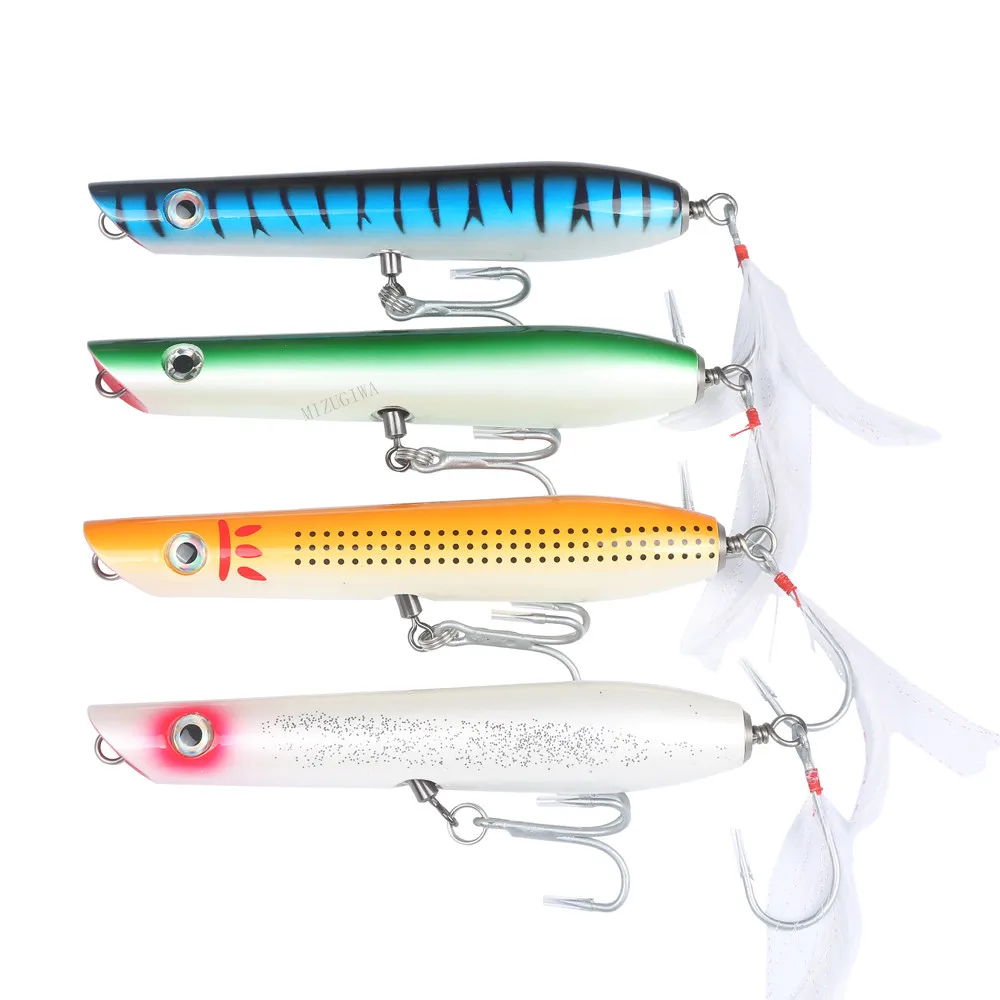 MIZUGIWA карандашные Заглушки для попперов 6 &quotGT деревянная приманка с пером ручной