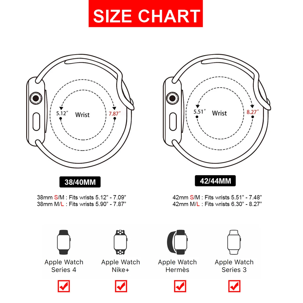 

Soft Silicone Band for Apple Watch Series 1 2 3 42mm 38mm Rubber Strap for iWatch 4/5/6/SE 40MMM 44MM