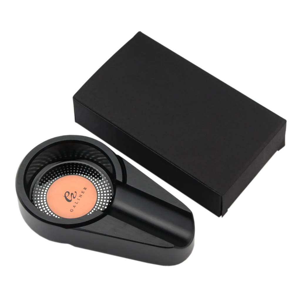 GALINER мини Металлическая черная сигарная пепельница дорожная пепельницы для