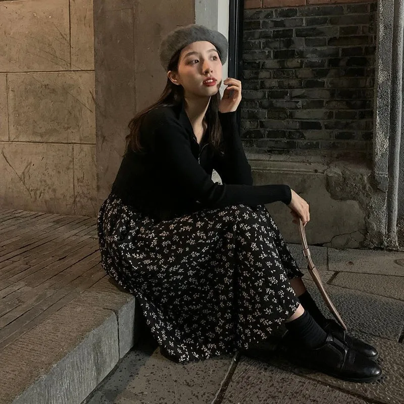 Skirts Women Design High Waist Summer Loose Trendy Elegant Artistic BF A-Line All-match Print Lovely Ins Casual Tender Aesthetic | Женская