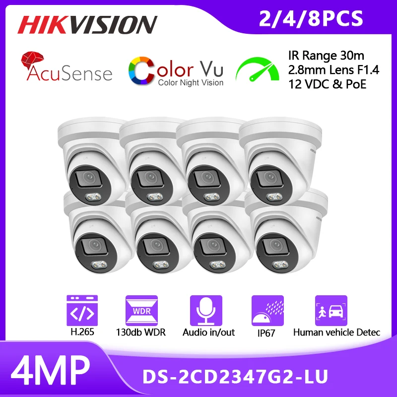 Камера видеонаблюдения Hikvision Acusense IP Colorvu POE с микрофоном 4 МП | Безопасность и