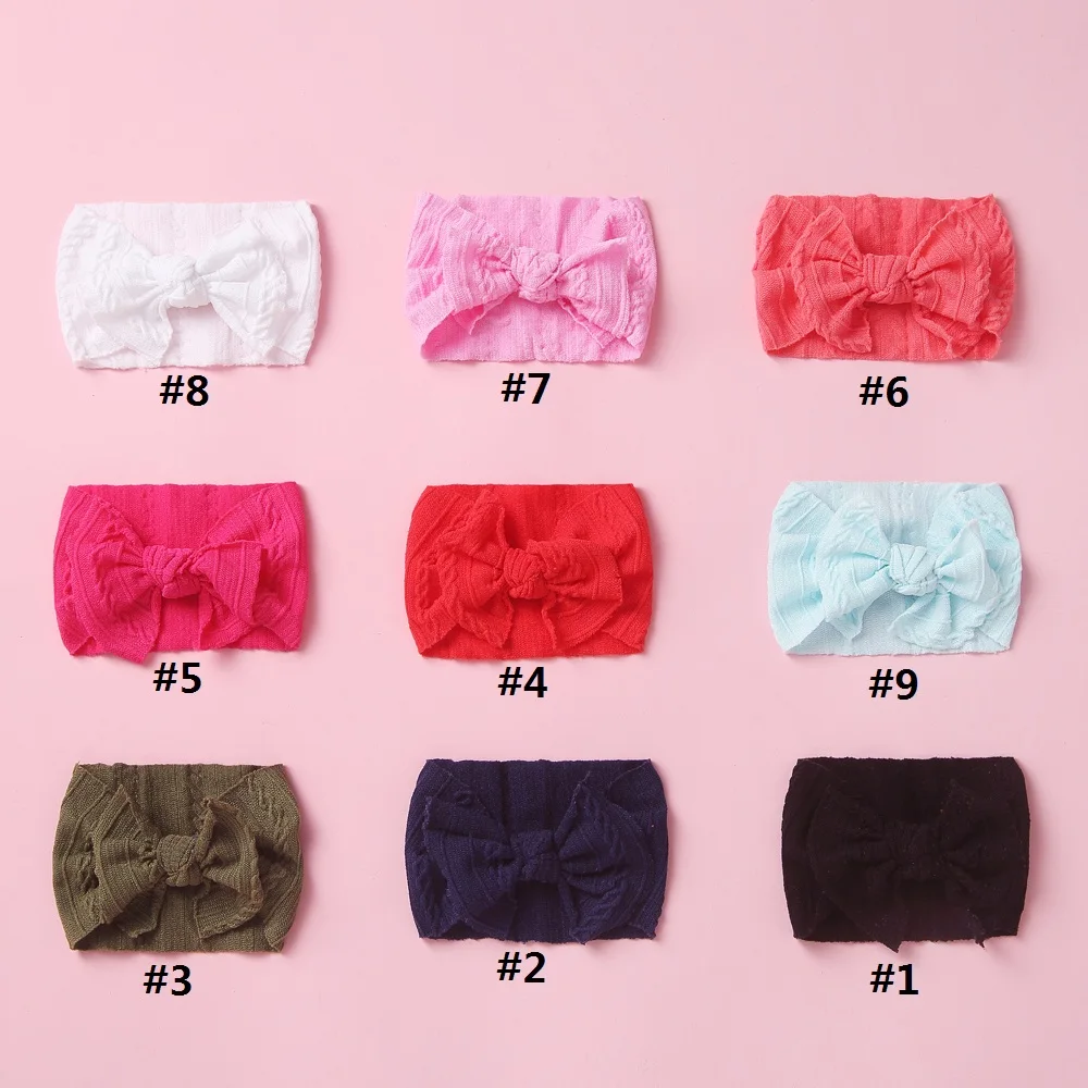 Diadema de nailon con lazo para beb&eacute;, diadema el&aacute;stica suave con lazo para ni&ntilde;a peque&ntilde;a, accesorios para el cabello, turbante, 1 unidad-1