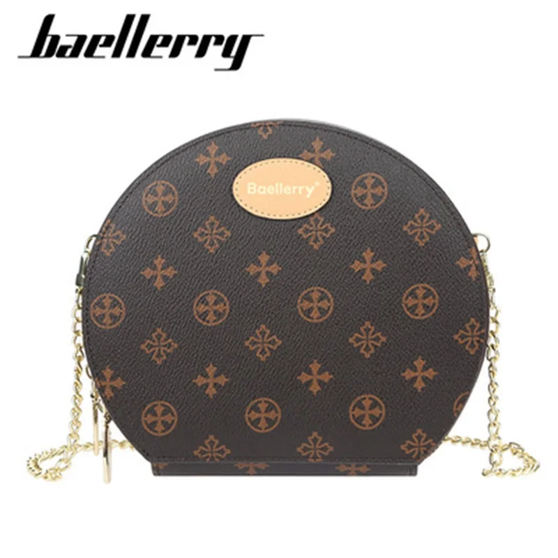 

Baellerry Multifunctional Double Zipper Ladies Messenger Bag Printing Trend Small Round Bag Fashion Mobile Phone Bag Wholesale