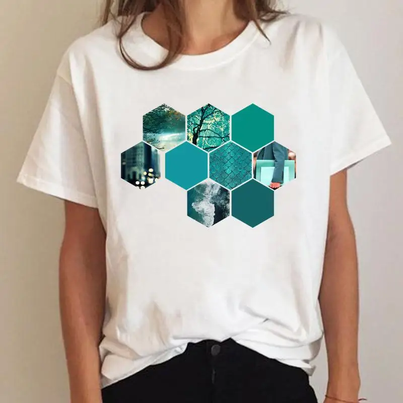 

Ladies Clothing Print Tee Short Sleeve Clothes Summer T-shirt Ladies O-neck Plaid Women Cartoon Female Graphic T Shirt Top