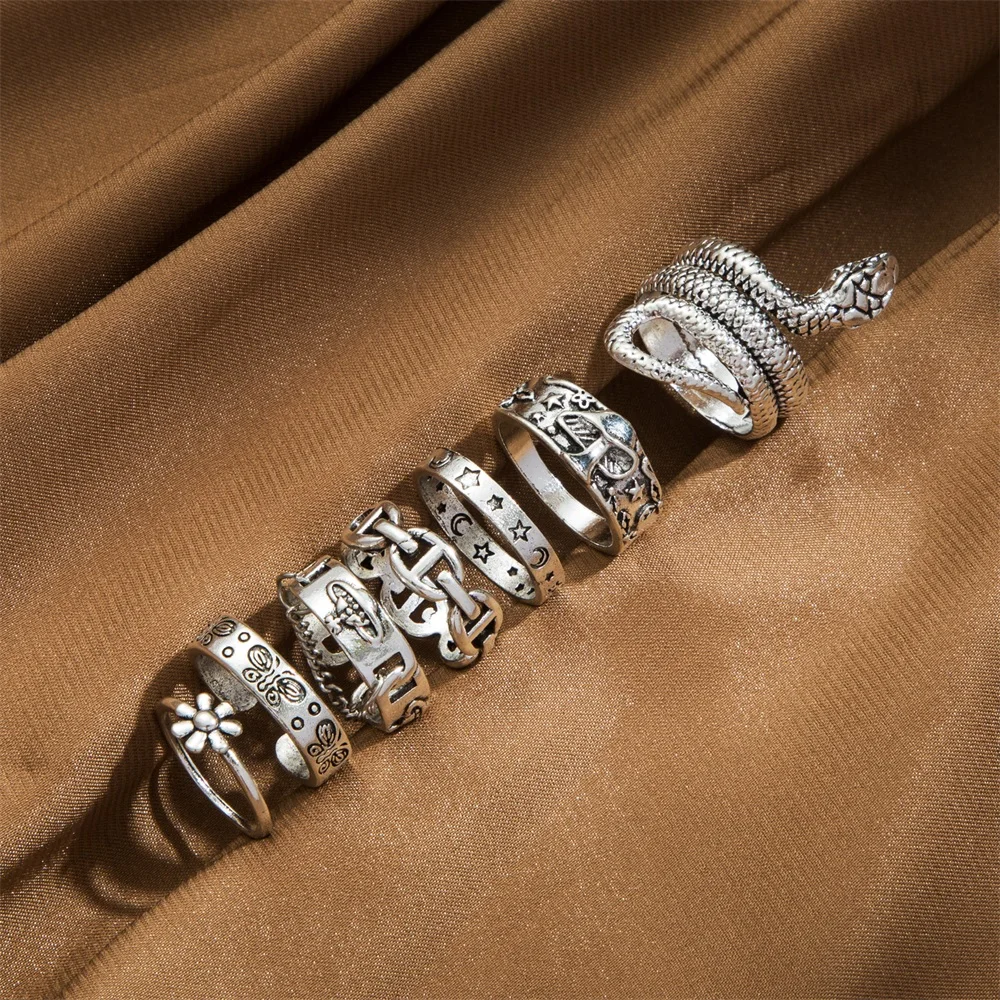 Набор Колец IFME для женщин и мужчин серебристого цвета винтажный Ювелирный