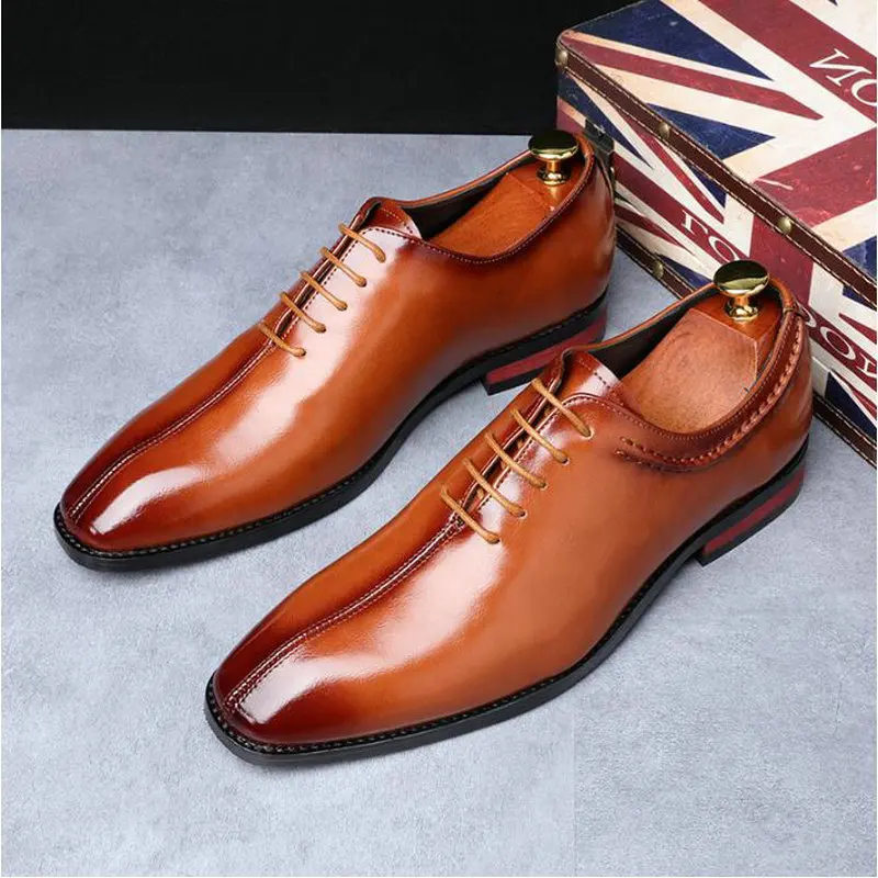 Мужские кожаные туфли высокого качества Классические броги мужские официальные
