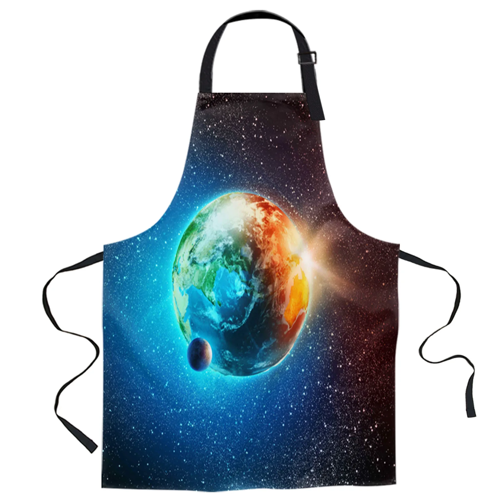 

Earth Universe Space And Stars Aprons for Women Men Kid Cooking Baking Apron Kitchen Utility Equipment Accessories