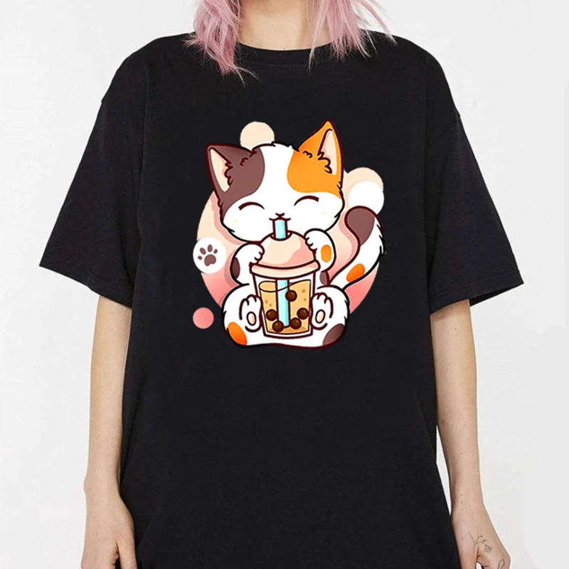 Женские футболки с забавным котом Боба летние хлопковые женская футболка