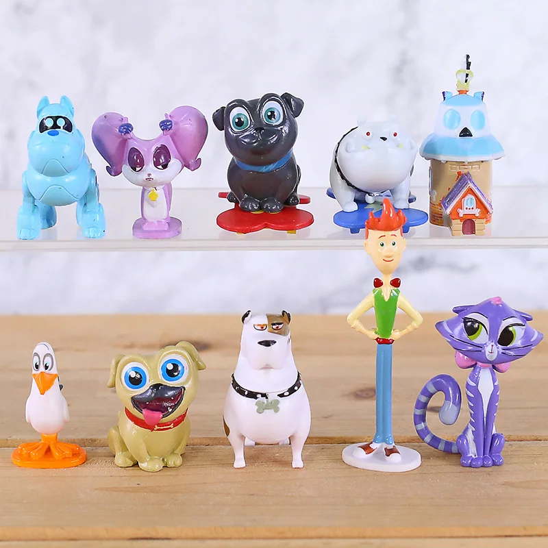 

10 шт., Боб, собака и друзья, щенки бинго, Ролли, мопс, ПВХ фигурка, Коллекционная модель, игрушка, детские подарки