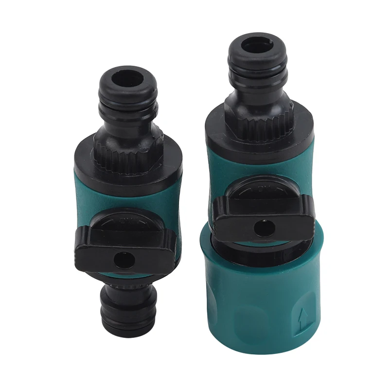 

2021Plastic Connector Garden Hose Quick Connect With Shut Off Valve Quick With Valve For Water Hose Joint Quick Release Adapter