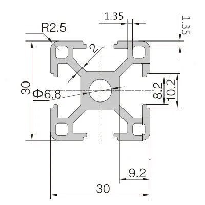 1 шт. 3030 алюминиевый профиль для экструзии длиной 100-1150 мм европейская стандартная