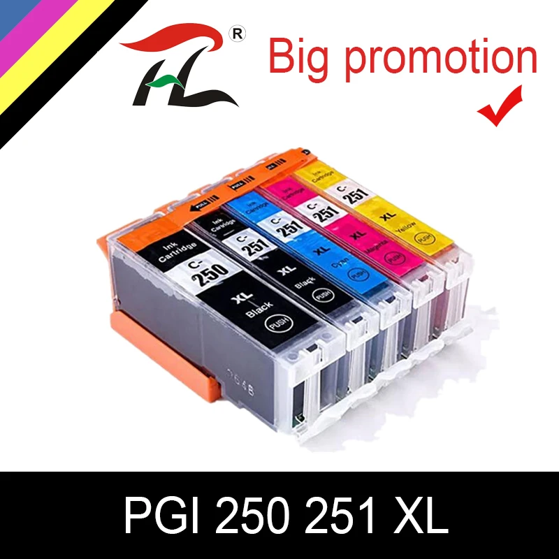 Чернильный картридж HTL PGI250XL CLI251XL совместимый с Canon ip7220 8720 MG5420 MX922 MX722 IX6820 MG5620 MG5520