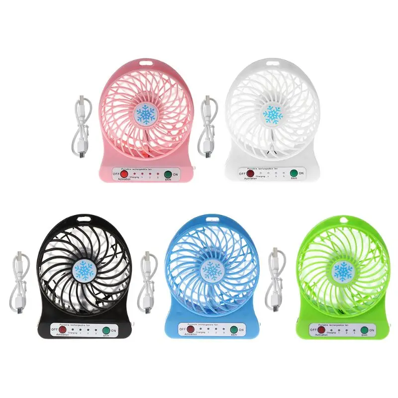 

Portable 5W Outdoor LED Light Fan Air Cooler Desk USB Fan Without 18650 Battery