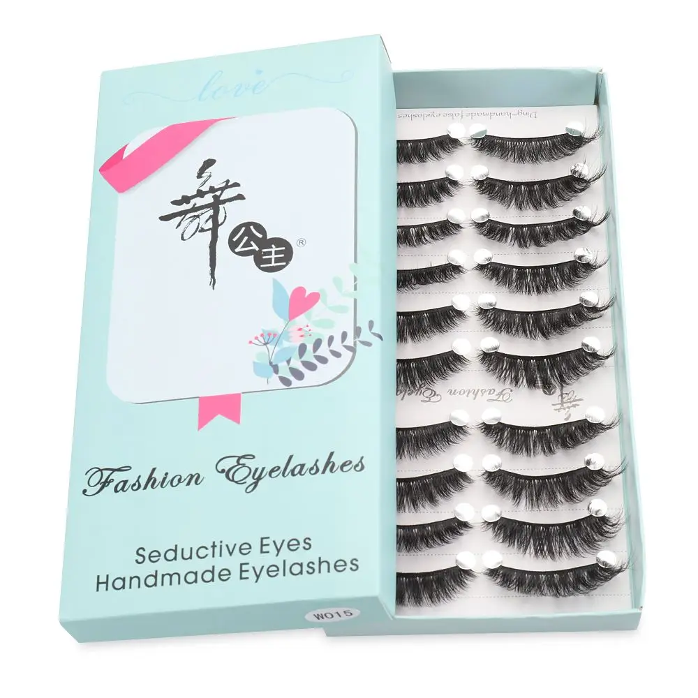 10 пар 6D Натуральные Искусственные норковые накладные ресницы мягкие пушистые