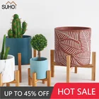 Лидер продаж, деревянная подставка для растений, прочный цветочный горшок, домашний декор, напольная четырехногая подставка для цветов, деревянная полка, мясистый цветочный горшок