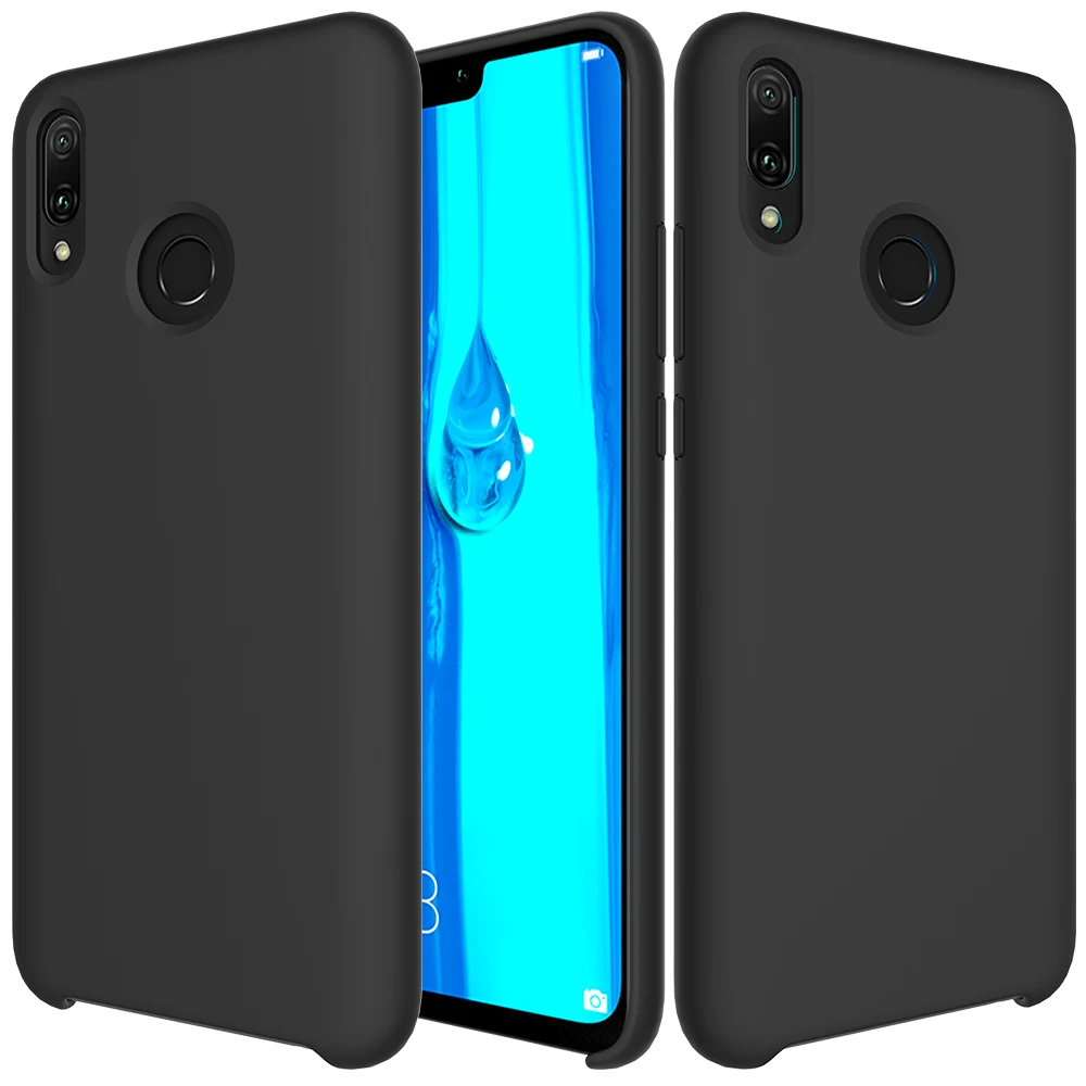 Черный Для Honor 8c чехол-накладка для huawei Honor 8C мягкий жидкий силиконовый чехол-накладка для Honor 8 C Ультратонкий матовый полуобернутый чехол - Цвет: Черный