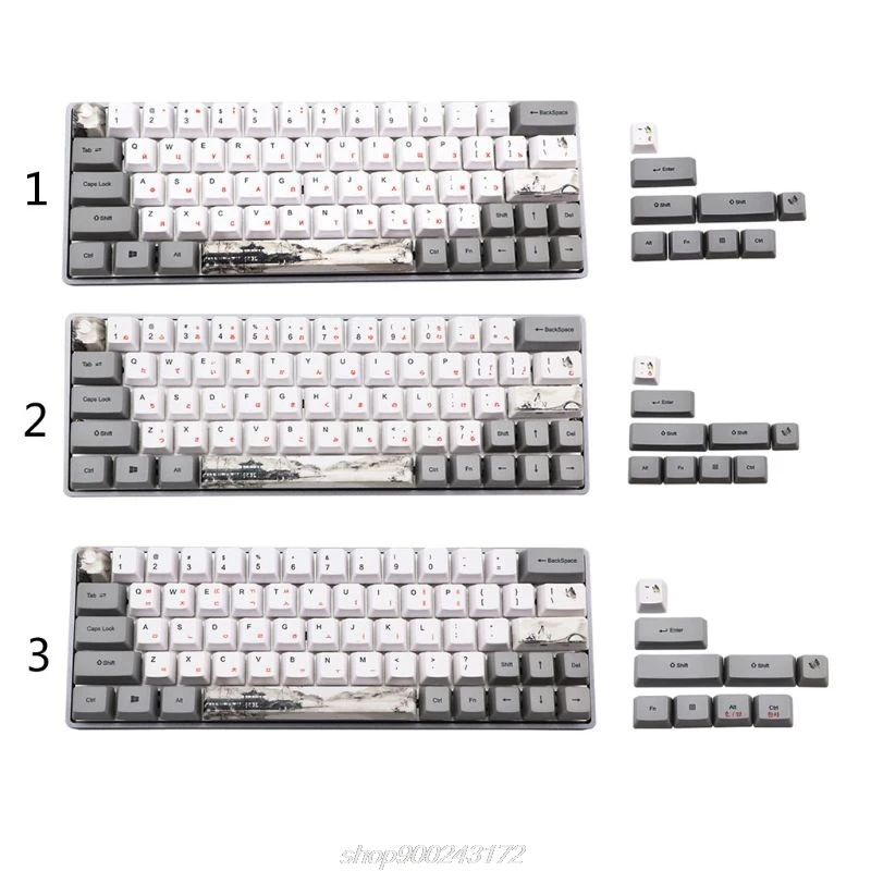 

73 key Ink Dye-Sublimation Mechanical Keyboard Cute Keycaps PBT OEM Profile Keycap For GH60 GK61 GK64 Keyboard M15 21 Dropship