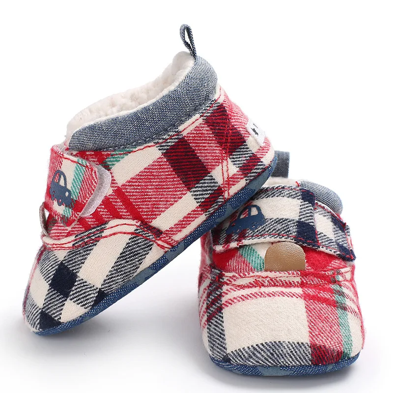 Зимние детские ботинки для малышей Ботинки мальчика теплые плюшевые уличные