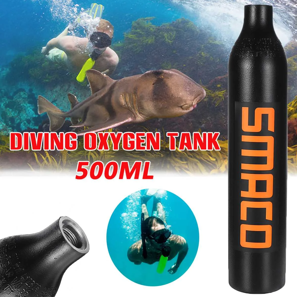 0.5L 3000PSI мини аквалангный кислородный резервуар для дайвинга дыхательная бутылка респиратор оборудование для подводного плавания камера для подводного плавания