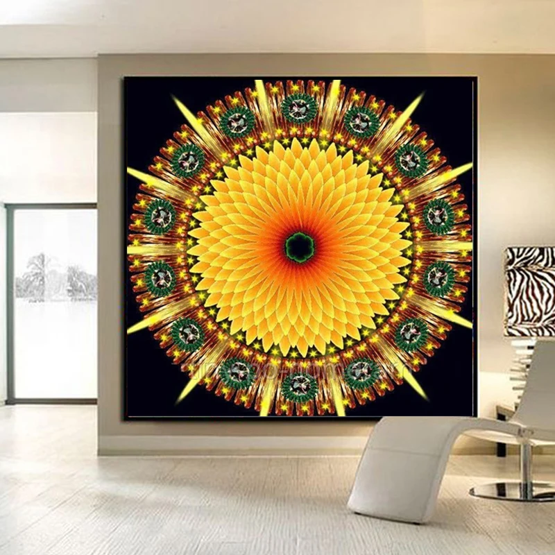 Алмазная картина с квадратными/круглыми стразами мандалой 5D сделай сам мозаика