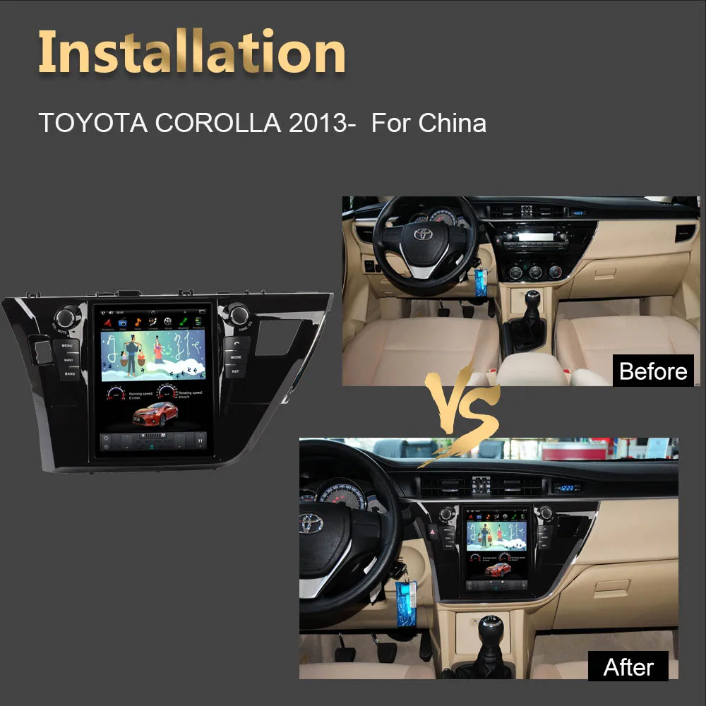 Автомобильный GPS-навигатор с вертикальным экраном в стиле Tesla Android 9 0 для TOYOTA COROLLA