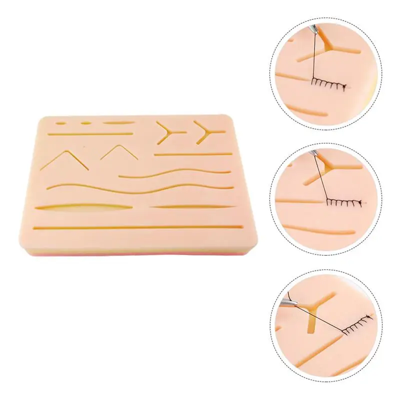 

Useful Suture Practice Tool Silicone Simulation Body Skin Suturing Material Simulation Training Of Surgical Suture(Random Style)