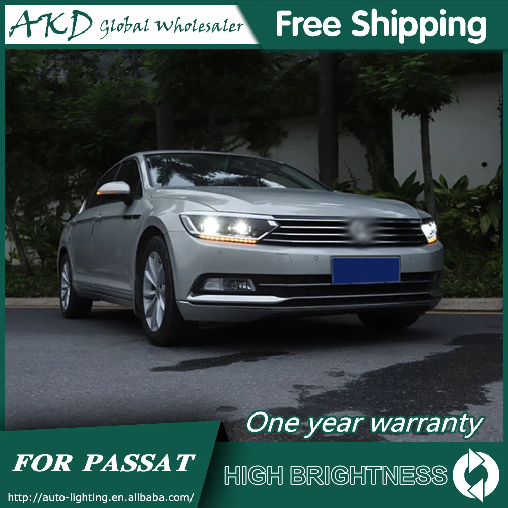 AKD автомобильный Стайлинг Головной фонарь для VW Passat B8 EUR Verson фары Passat B8 светодиодный DRL H7 D2H Hid биксеноновый луч