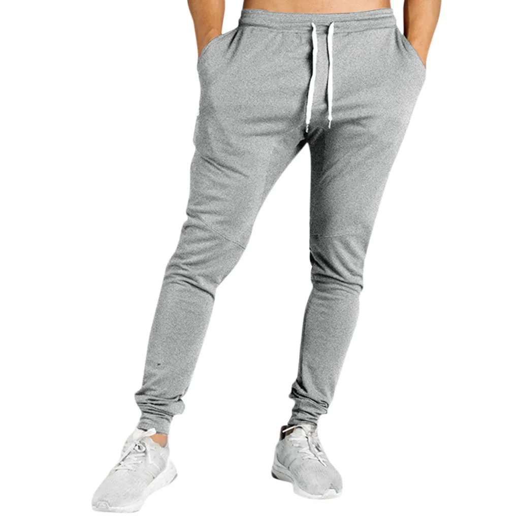 Men Fitness Patchwork Bodybuilding Pocket Skin Full Length sports trousers male pantalones hombre joggers Plus Size Cargo Pants |