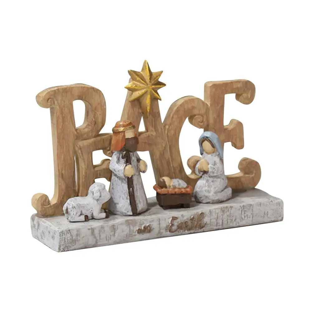 

Sculpted Nativity Scene Figures With Christmas Messages - Tabletop Holiday Decorations True Meaning For Celebrating Home Decorat