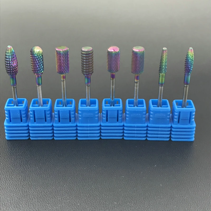 8 Тип Радужное Нано покрытие вольфрамокарбидные буры сверла для ногтей