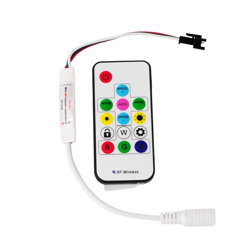 

14 Key LED RGB Wireless Remote Control Mini RF LED Controller 14 Key DC 5V -24V SP103E WS2812 WS2811 Color for LED Strip Light