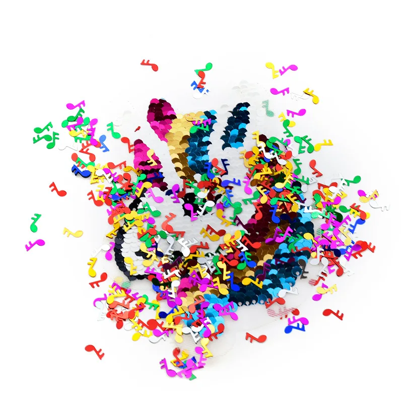 30 г/пакет Красочные Музыкальные ноты Любовь Сердце Форма Блеск Блестки стол