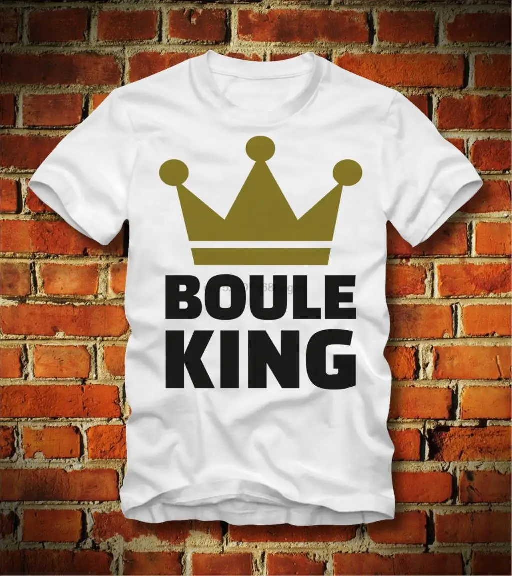 Футболка с надписью BOULE KING BOCCIA KUGELN SPIELER TRIKOT LYONNAISE TEAM крутая Повседневная футболка