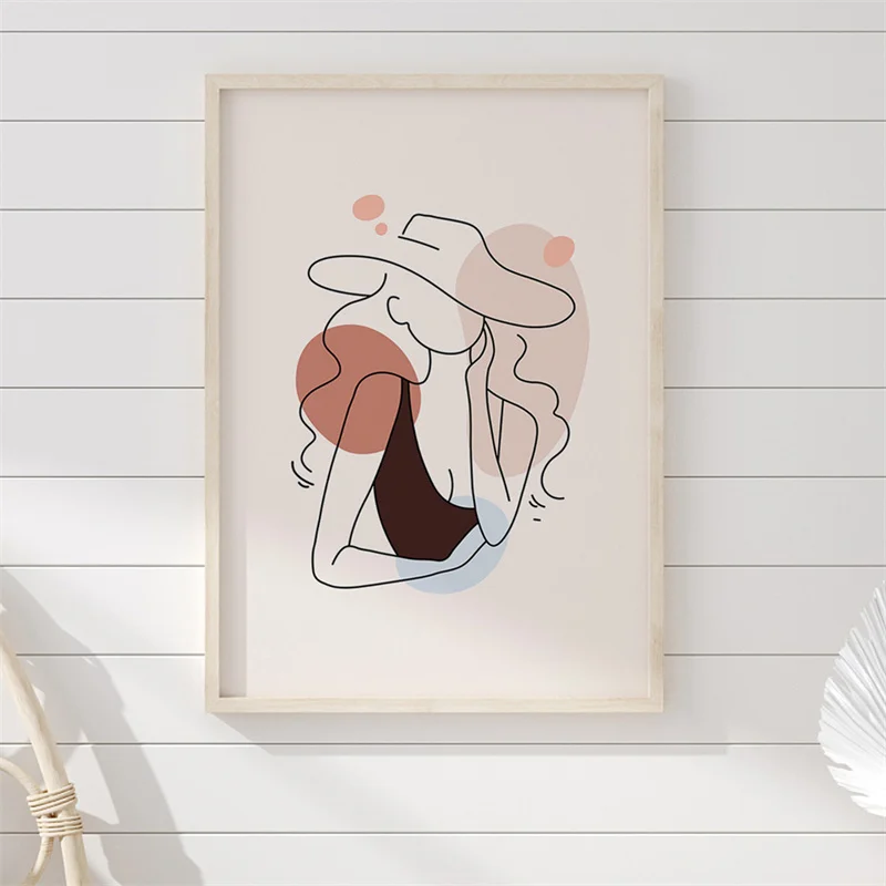 

Canvas Painting Minimalist Wall Art Posters Stick Figure Woman Abstract Painting Nordic Decoration Pictures Modern Home Decor