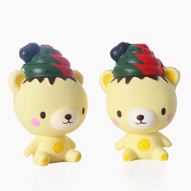 

Bear Squishy Teddy Poop Feces Hat Squishi Cream Scented Squishy Rebound Decompression Simulation Slow Rising Cute Animal Toys