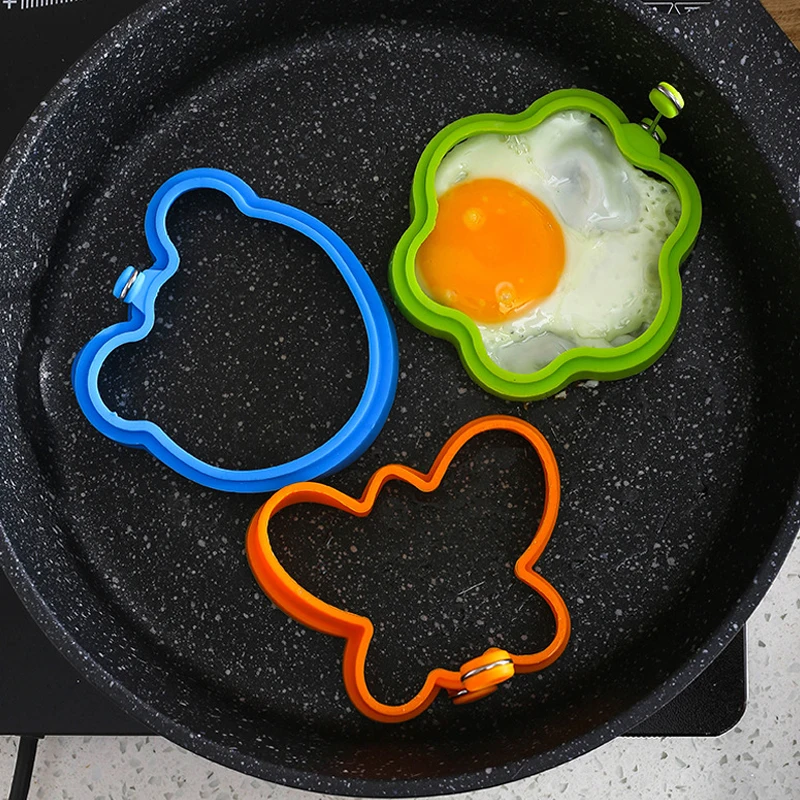 

Silicone Egg Rings Non-stick Omelette Fried Egg Mold Pancake Maker Forming Machine Cute Shaped Kitchen Breakfast Baking Tools