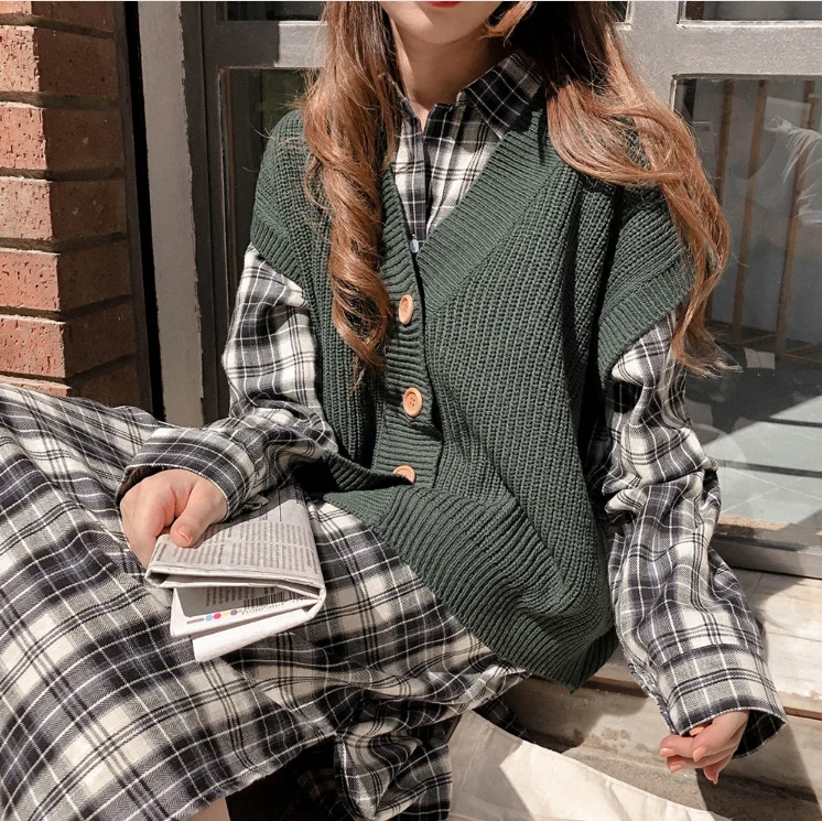 S XL размера плюс новое весеннее платье для девочек Бохо вечерние в клетку женское винтажное платье с принтом с длинным рукавом женские платья длинное платье Vestido