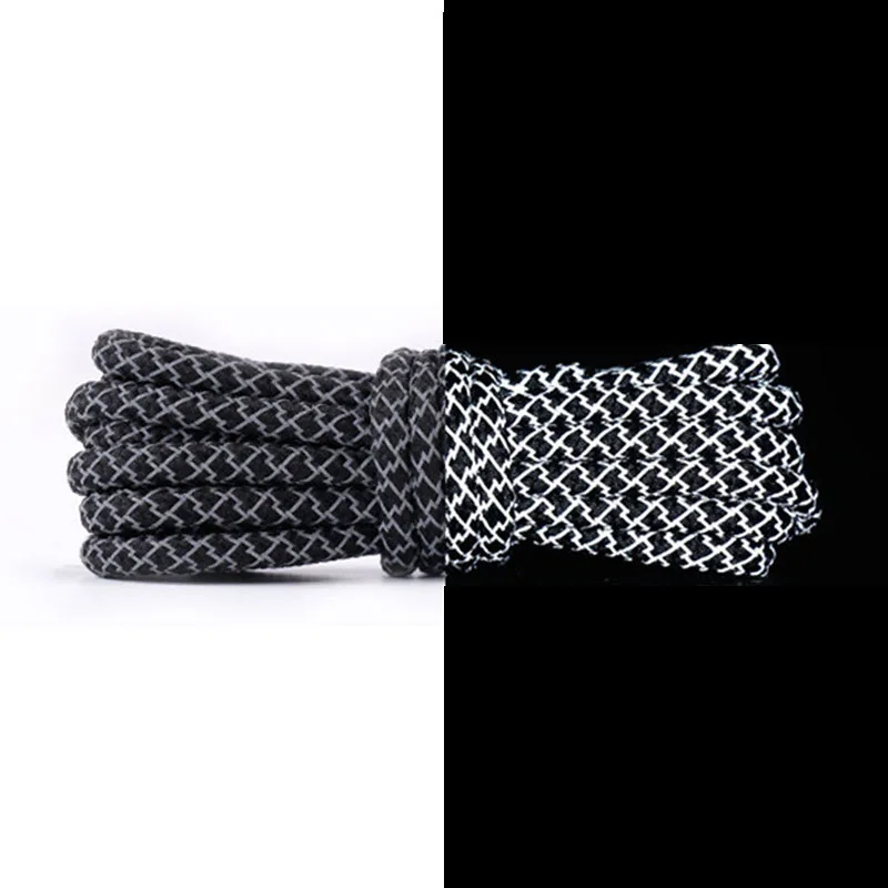 3M Cordones Redondos, шнурки для ботинок, кружевные светоотражающие шнурки, круглые шнурки Atacadores Gypsophila Lacets Pour Chaussure Illuminate - Цвет: black