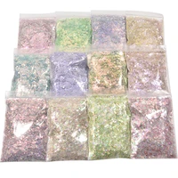 50g in 1bag japanese astringent chunky nail glitter mix size green lavendar sequins tarty retro colorful loose glitter nail 159e