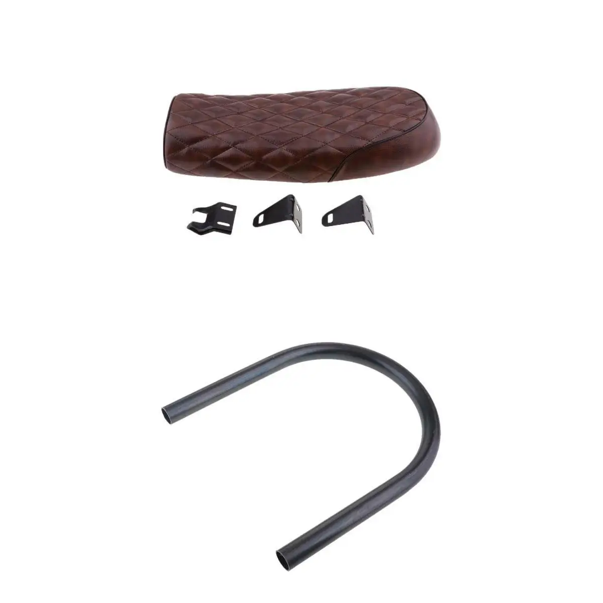 

Motorcycle Seat Frame Hoop Loop+Brat Diamond Flat Saddle Seat For Cafe Racer