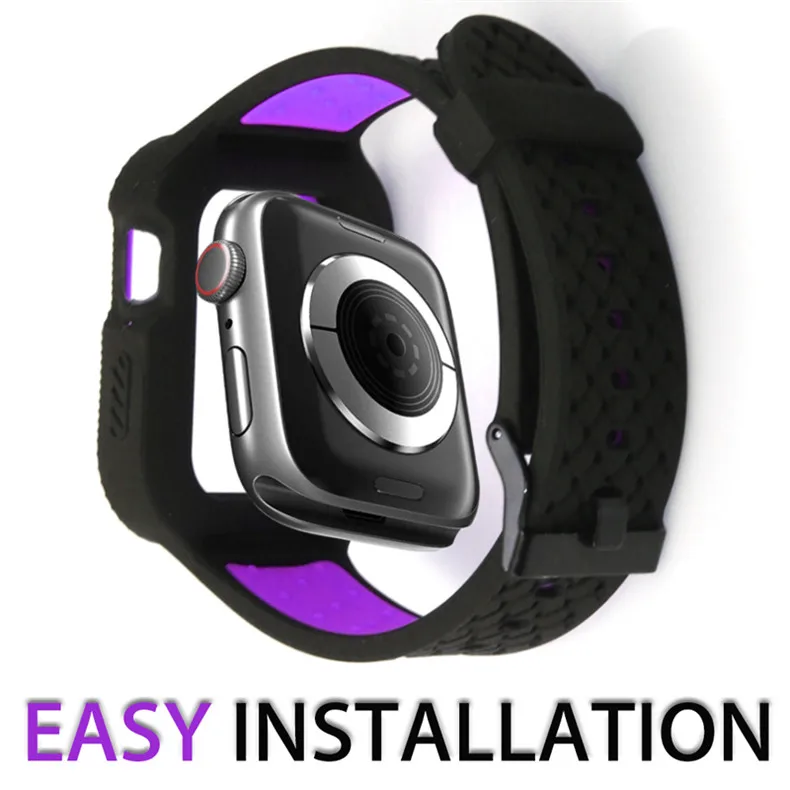 Плетеный чехол+ ремешок для apple watch band pulseira apple watch 5 4 band 44 мм/40 мм iwatch band series 5 4 correa браслет ремень