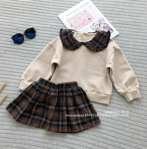 Модный детский комплект одежды для девочек комплекты осенней футболка с