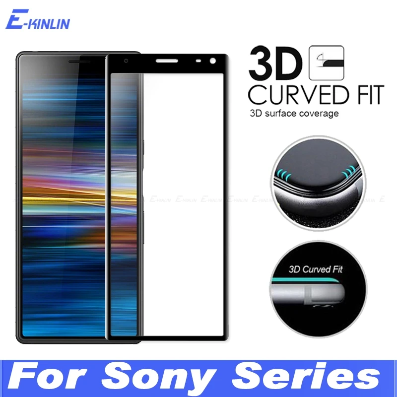 3D изогнутый край Полное покрытие жесткое закаленное стекло для Sony Xperia 8 Lite 5 1 10 II III