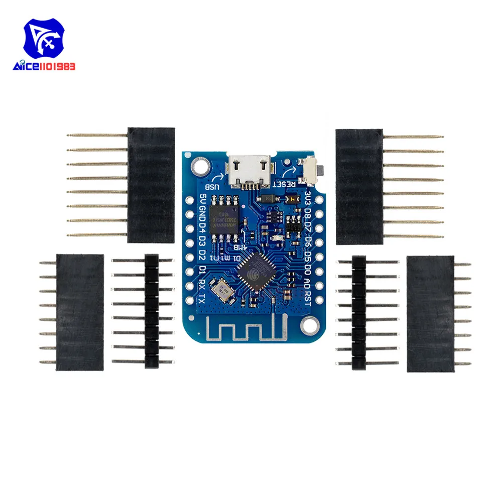 Плата расширения беспроводного модуля diymore Wemos D1 Mini V3.0.0 CH340 CH340G ESP8266 Wi Fi для