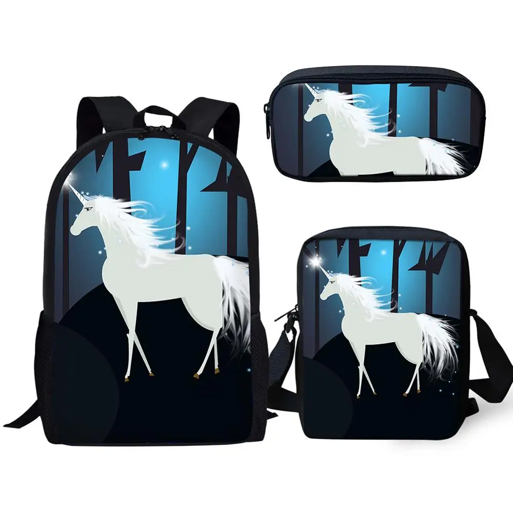 

Набор школьных сумок с мультипликационным принтом лошадей для подростков, мальчиков и девочек, 3 шт./компл., детский рюкзак, школьный портфел...